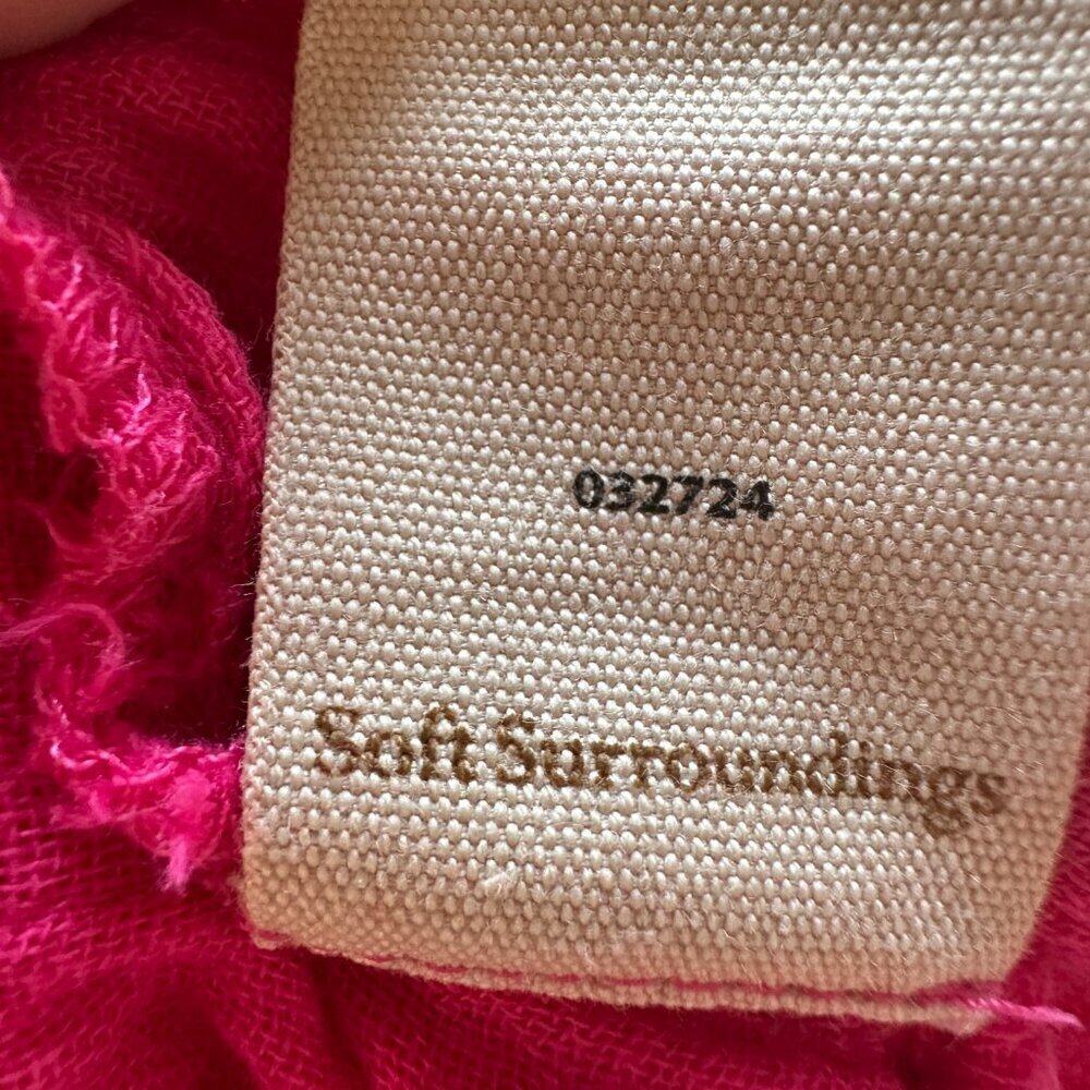 NWOT Soft Surroundings Khulani Pink Wide Leg Gauze Pants Size Large Lightweight - Picture 8 of 12